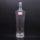 hexagon glass bottles for liquor 750ml 700ml 600ml vodka bottle