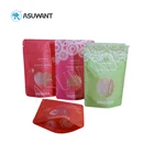 Stand Up Design Biodegradable Nuts Bag Frosted Plastic Pillow Zipper Packaging