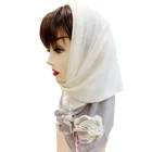 Factory cheap chiffon women girls malaysia Muslim Decorative flower scarf hijab