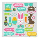 Easter paper egg basket rabbit Photo Props 28pcs Funny Paper Mask party supplies