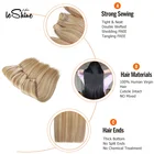 LeShine Hair100 European Best Quality Double Drawn Russian Remy Ponytail Hair Human Virgin Cuticle Aligned Weft Hair Extensions