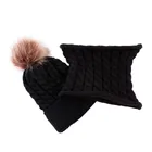 High quality winter beanie knitted hat child kid hat scarf set