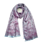 Women Paisley Flower Print Scarf Lady Autumn Tassel Viscose Shining Shawl Muslim