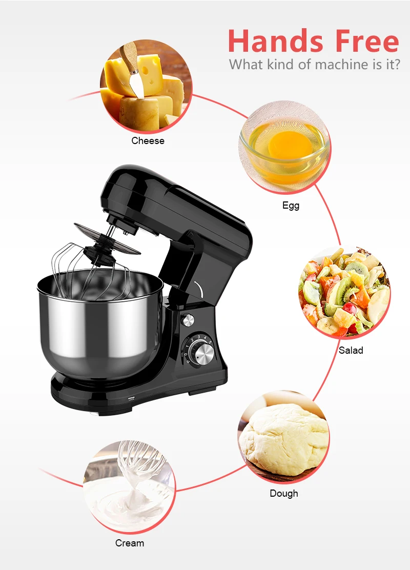 4.5L bowl baking mixer Kitchen with powerful DC 500W motor with robot multifunction planetary