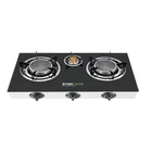 LPG glass cooktop 3 burner gas stove brass+ Infrared