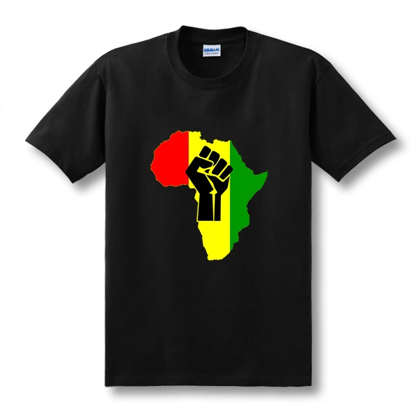 2019 جديد أفريقيا الطاقة الراستا الريغي الموسيقى شعار الرجال تي شيرت الرجل القطن Camisetas طباعة قصيرة كم t قميص حجم XS-2XL