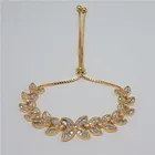 Bracelet Cubic Zirconia Women Gold Plated Flower Shaped Bracelet Clear Cubic Zirconia