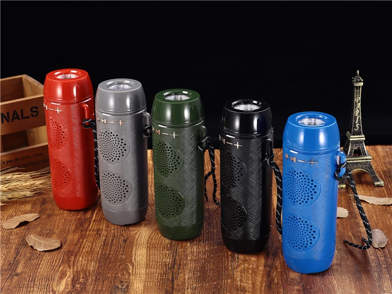 J18 1200MA 10W BT TF U dish FM handfree call TWS flashlight portable mini wireless speaker - ANKUX.COM
