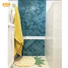Blue ceramic fishscale mosaic tile