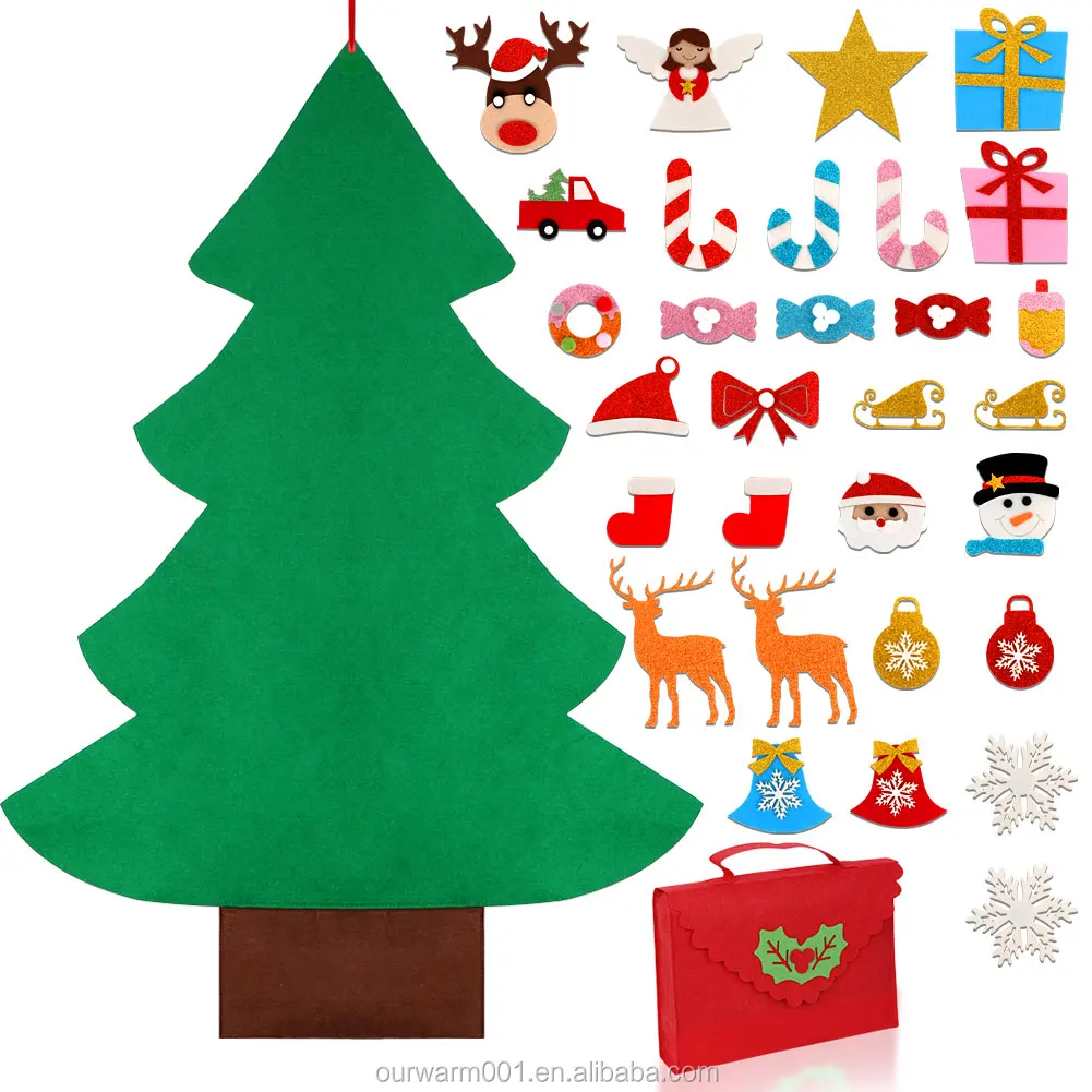 decoration gifts diy felt christmas tree with ornament set for