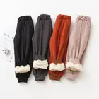 Striped Girls Pants Wholesale Outside Striped Kids Thick Clothes Winter Girls Cotton Harem Pants