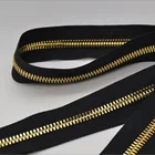 Customized 10# 15# Gold Teeth Metal Zipper For Bags Shoes Handbags/luggage