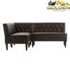 Brown Bonded Leather Breakfast Nook Couch