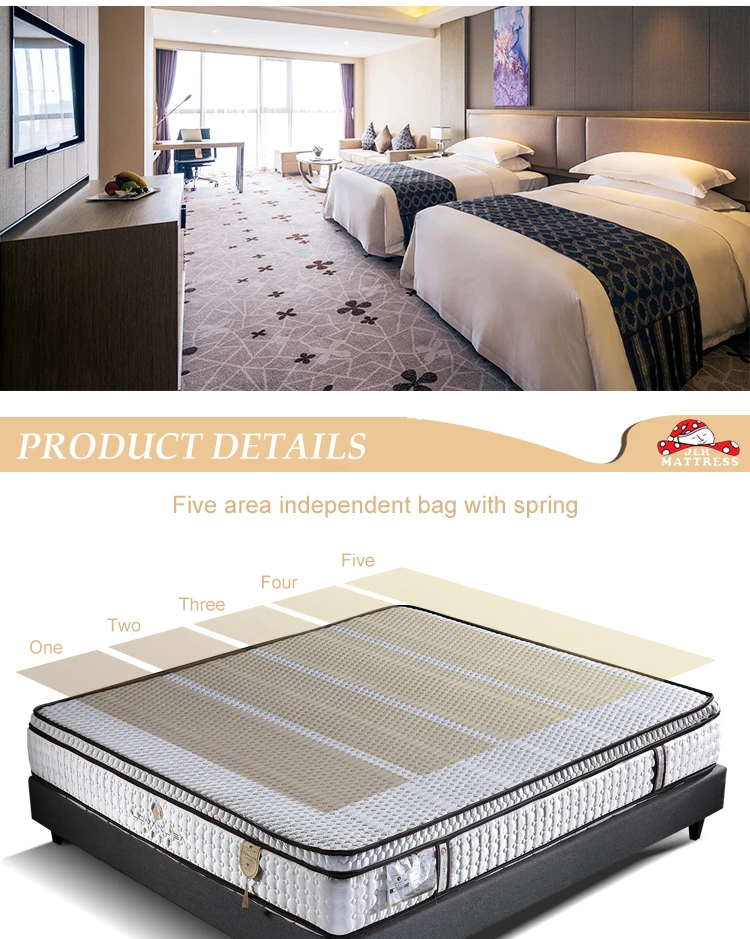 New design best hotel king size top quality high density soft  foam pocket spring bed mattresses