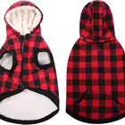 2019 New Warm Hooded Plaid Dog Clothes Pet Costume For Large Medium And Small Dogs