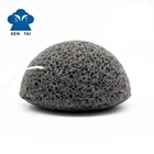 Black konjac sponge half ball konjac puff for face cleaning