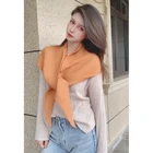 Scarf Fashion Chunky Knit Autumn Winter Custom Neck Lady Woman Woven Wholesale Triangle Instant Shawl