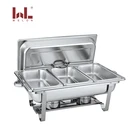 Party serving dish buffet stainless steel rectangular 1/3 food pan chafing dish fuel with stand fast food warmer