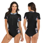women black swimwear patchwork design sexy custom swimsuit one piece