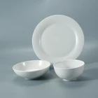 High quality modern white round ceramic porcelain tableware dinner sets for hotel restaurant