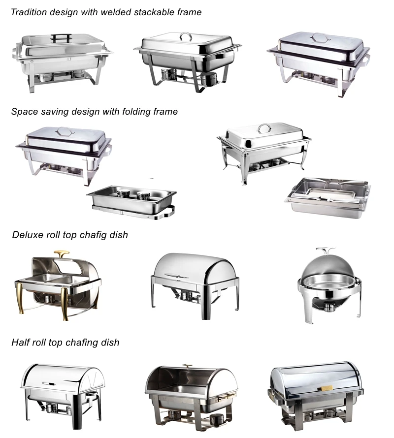 Factory direct sale various economic stainless steel chafing dish buffet set