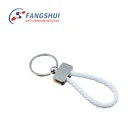 New item top selling sublimation print metal braided rope blank leather auto keychain
