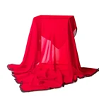 Long Scarf Long 10mm Long Silk Chiffon Silk Scarf Solid Color