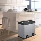 wholesale metal waste 60L stainless steel recycling two compartment recycle Foldable Trash Can