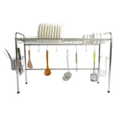 over the sink metal kitchen 304 stainless steel dish drainer holder storage holder rack drying plate rack