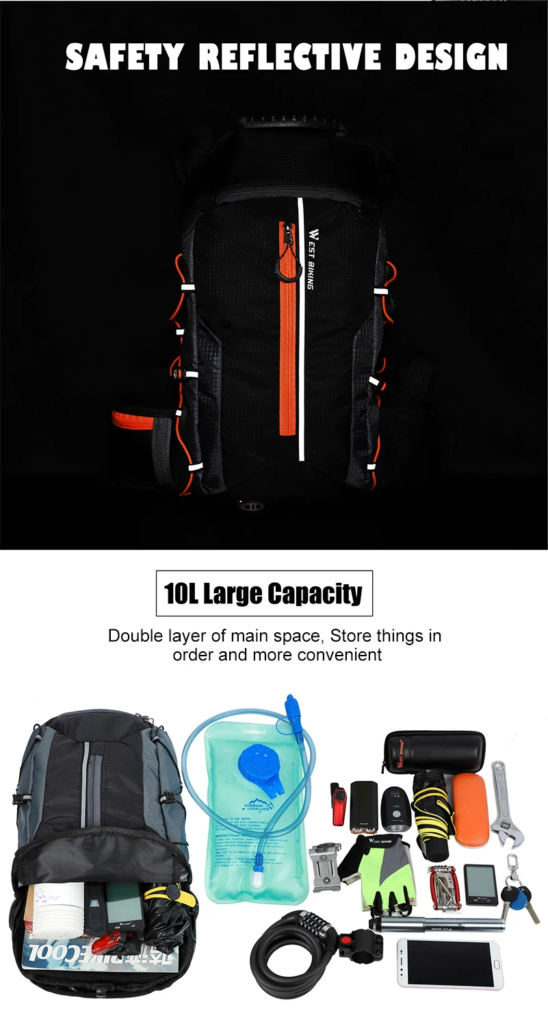 10L Ultralight Portable Folding Bicycle Backpack