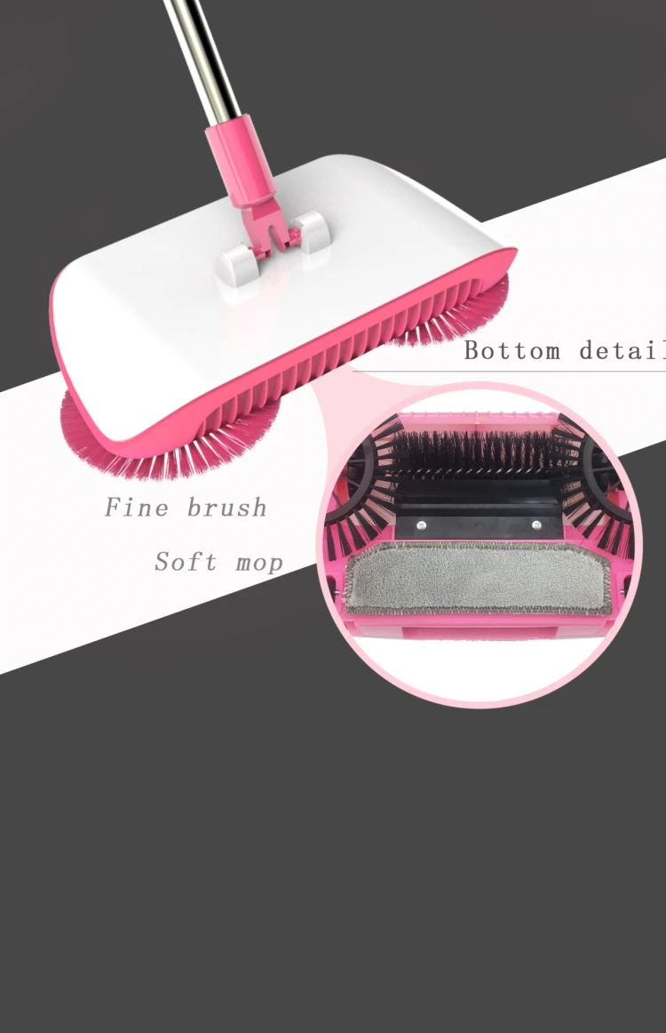 Automatic Spin Sweeper 3 in 1 Floor Sweeping Brush Broom, Duster & Dustpan Hand Push without electric
