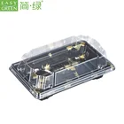 Plastic Tray Box Plastic Plastic Box Sushi Disposable Plastic Take Away Sushi Tray Patterned Sashimi Box With Lid