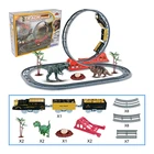 78cm Length Race Dino Track Set with Dinosaur DIY Toy Electric Track Train Set Railway Dinosaur Park for kids