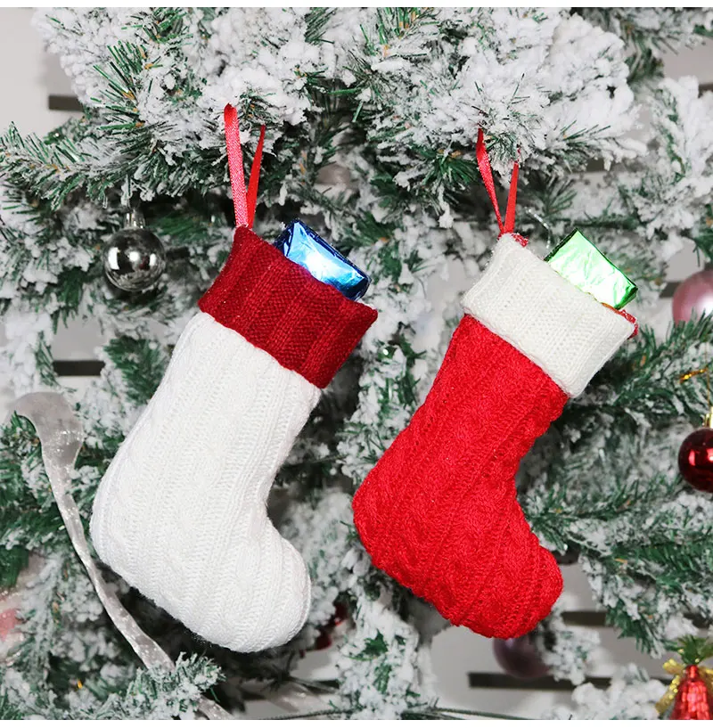 mini knitted christmas stockings woven stockings
