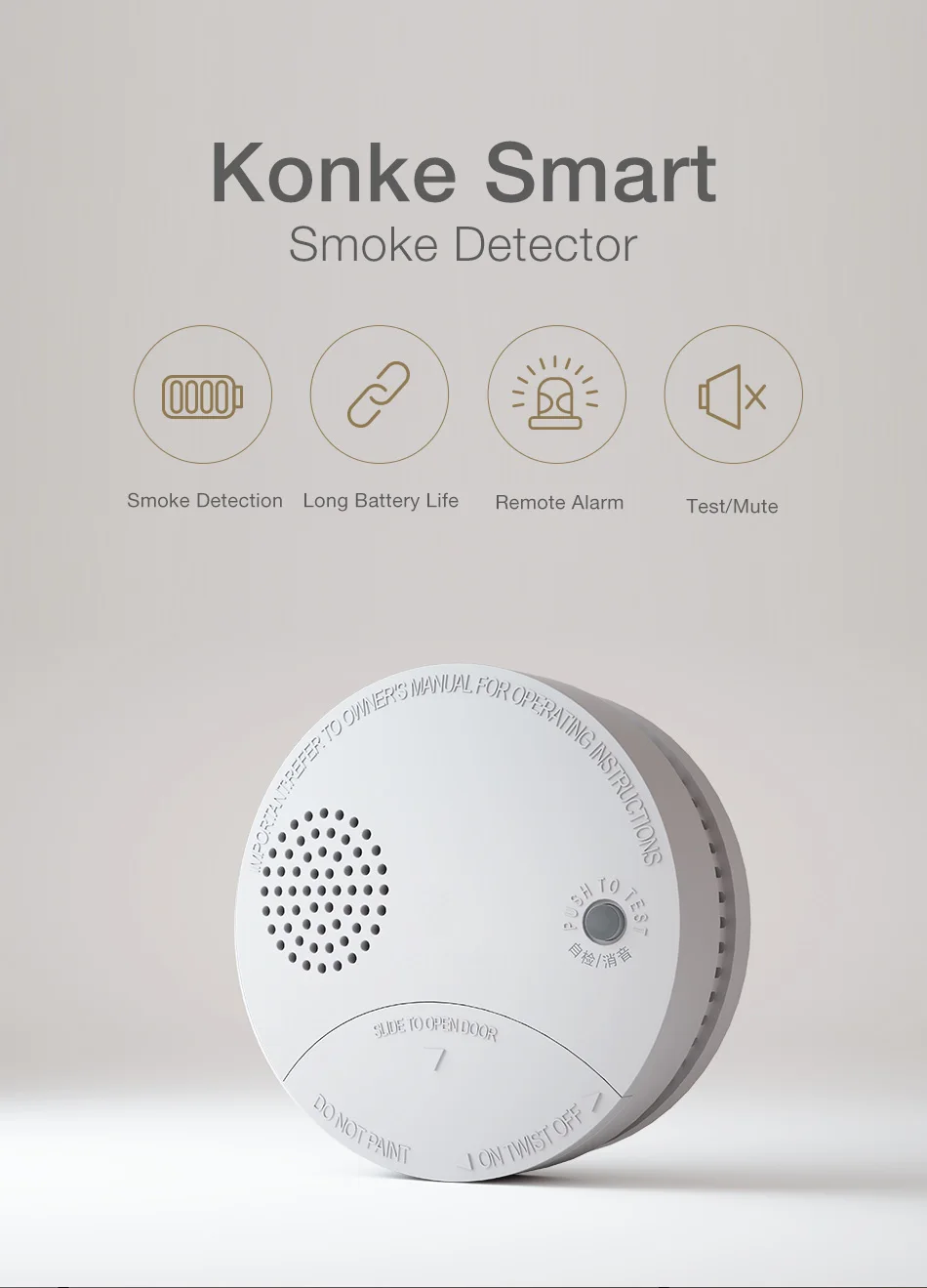 Smart Home Wireless ZigBee Smoke Sensor for Detecting smoke fire Security Alarm