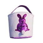 Party Gifts Bunny Easter Basket Wholesale Monogram Blank Sequin Bunny Easter Basket For Party Favor Gifts