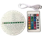 USB Cable Touch 3D illusion LED Night Lamp Crack Basewith Remote Control 3D LED Light Holder Lamp Base
