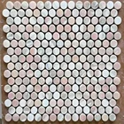 Pink marble coins tiles mosaic Norway red stone chips for wall floor tiles