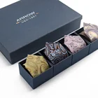 Silk Tie Tie Set Separable Grid Luxury Paisley Embroidered Silk Polyester Custom Logos Tie Set Gift Box Mens