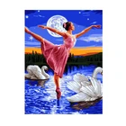 Swan ballet3d decorative diamond digital oil paintingHome decoration hand painting stick drilling oil painting