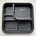 Blister vacuum formed PP 2 3 compart disposal plastic lunch box/ food takeway food container for restaurant factory
