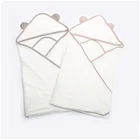 Organic bamboo baby blanket white bamboo hooded towel