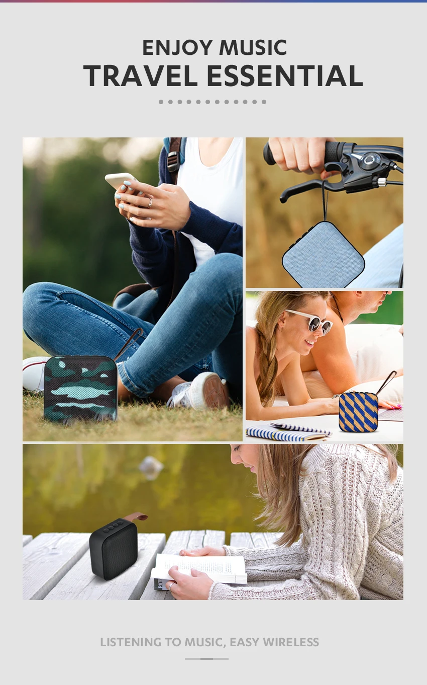 T5 Wireless Bluetooth Mini Speaker Portable Speakers Subwoofer Bluetooth 4.2 with SD FM Outdoor Column Loudspeaker - ANKUX.COM