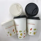 8oz/12oz/16oz biodegradable PLA coated coffee paper cup with PLA lid