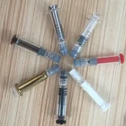 1ml luer lock empty thc oil borosilicate glass syringe with color plastic plunger