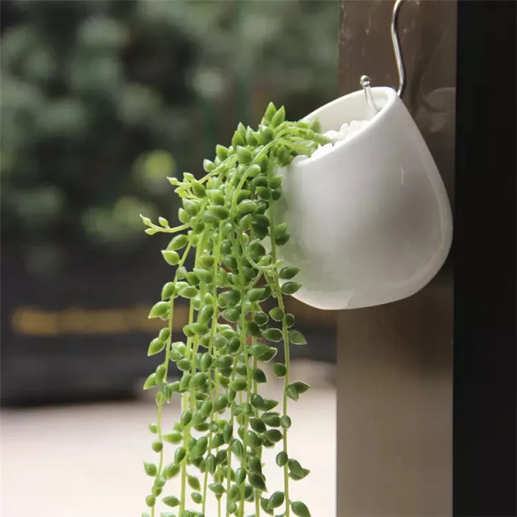 intérieur extérieur décoratif balcon mini pots de fleurs/petite maison décor de jardin en céramique jardinières suspendues