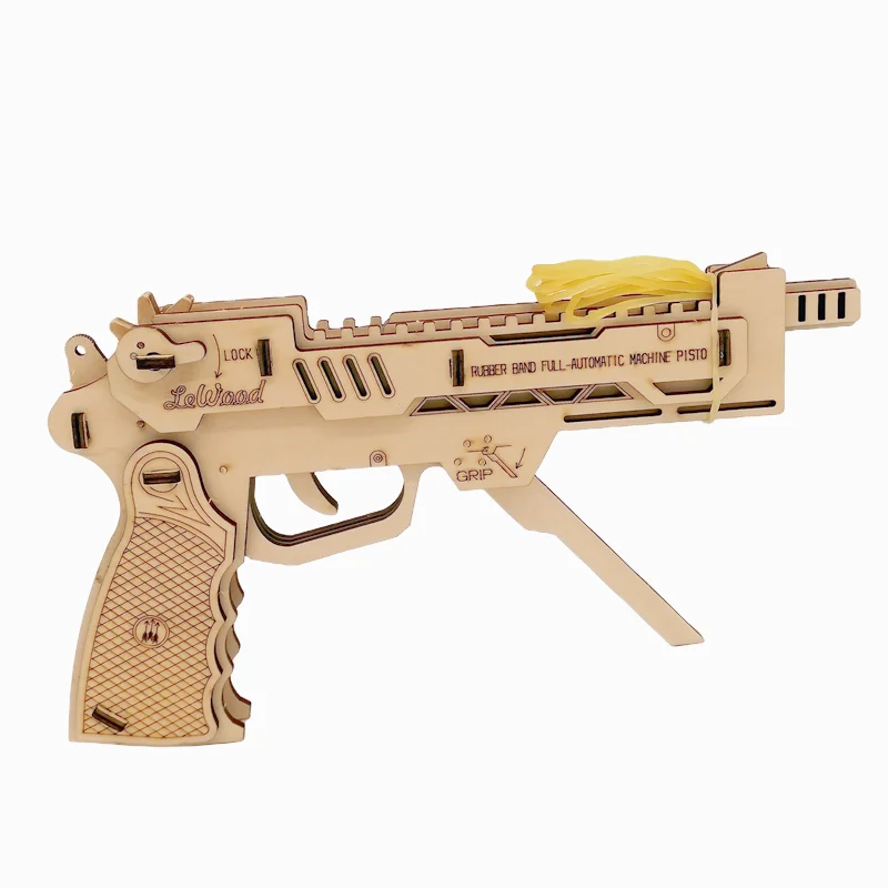 Wooden 3d Puzzle Ak47 Model Rubber Band Gun Model Building Kits For