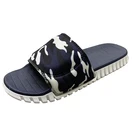 OEM sandals PVC custom logo slippers men's solid color blank sliding sandals