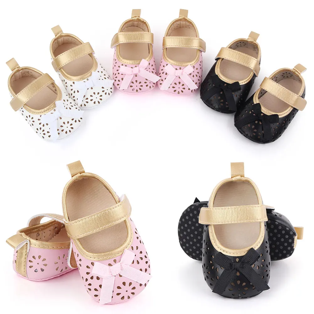 Pure Color Bow Little Baby Girl Princess Shoes Beauty Girls Shoes details
