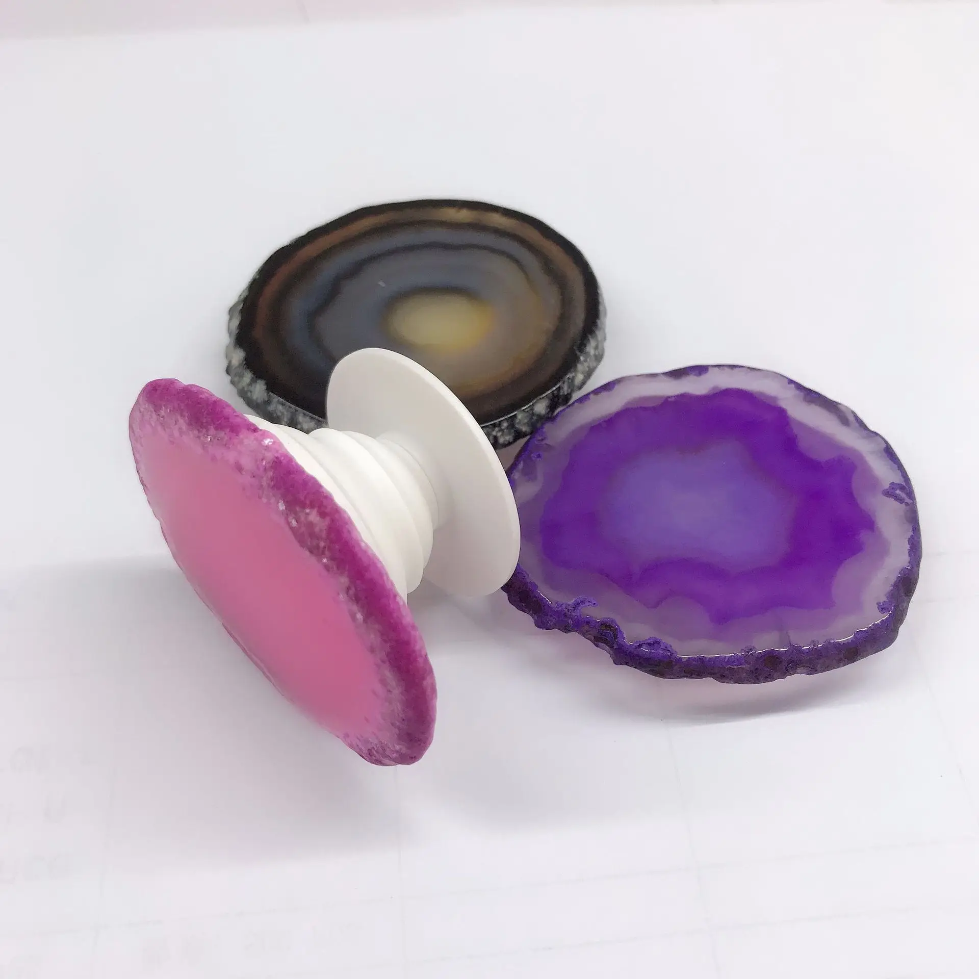 Fashional Expanding agate Phone Sockets Holder Phone Grip Stonesockets Grip and Stand for Phones